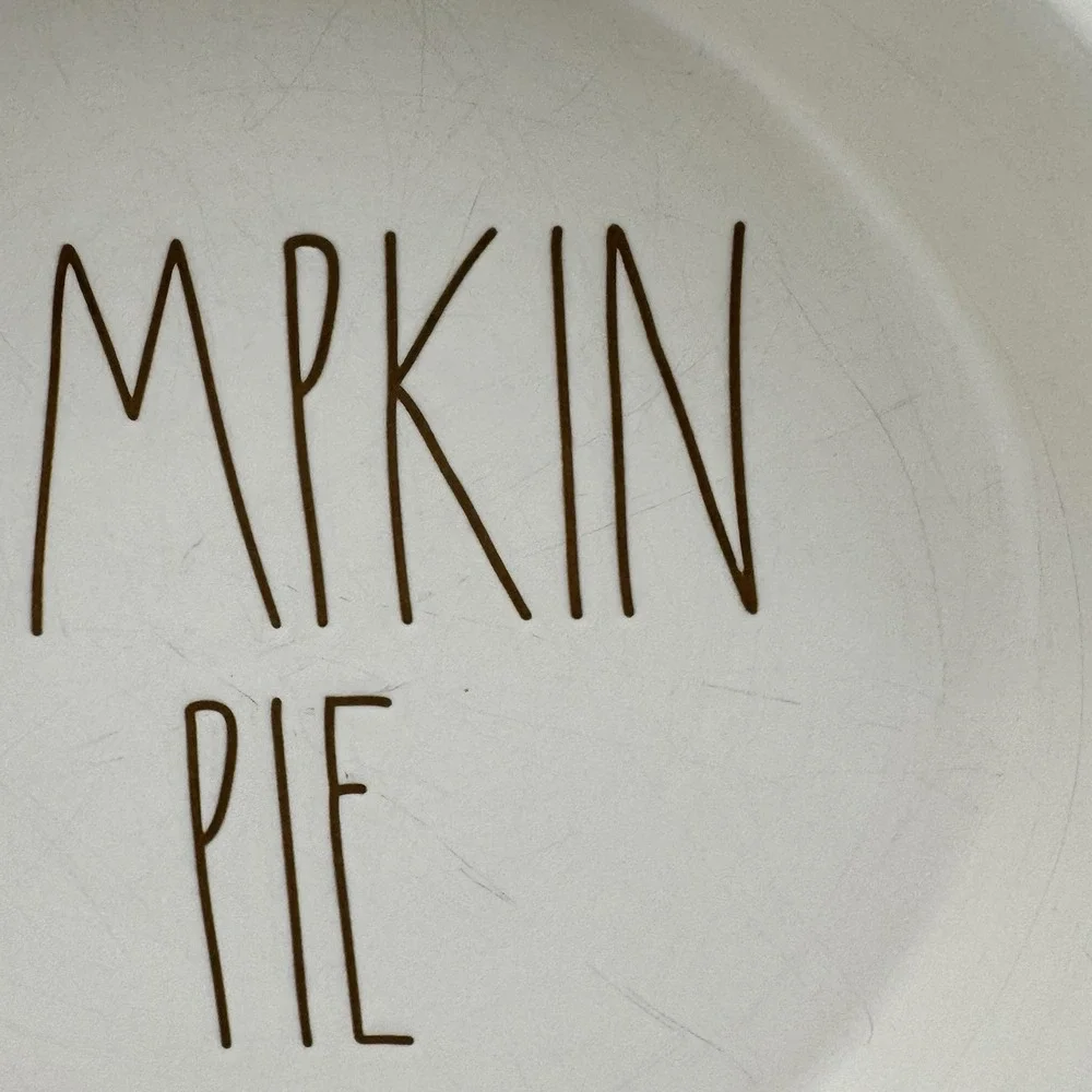 Rae Dunn PUMPKIN‎ PIE Baking Dish Ceramic Farmhouse Kitchen Serveware